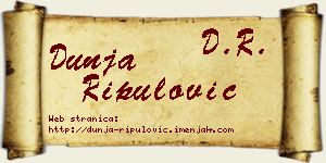 Dunja Ripulović vizit kartica